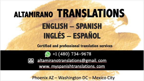 English Spanish Translations