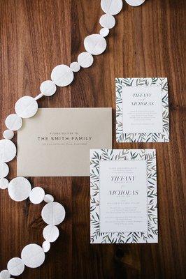 A wedding invitation suite designed and printed by Print-Mark