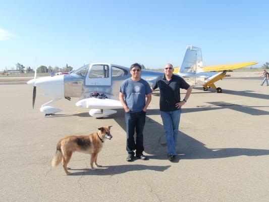 Me and Jae hanging out next to his RV-10 at Oakdale Airport.