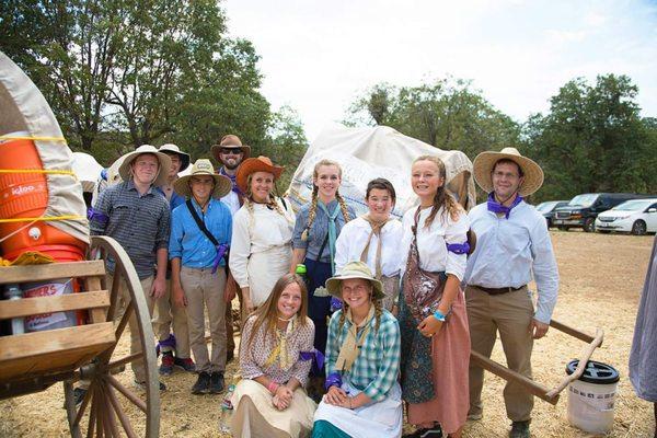 Volunteering with a church youth group.