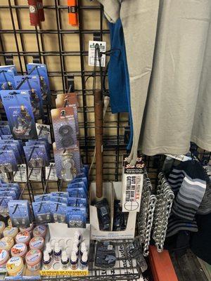 A baton and chains. Why kind of people are frequenting this store?