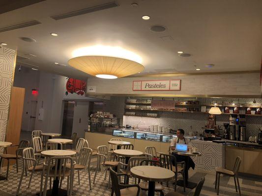 Ceiling speakers at Little Spain Hudson Yards