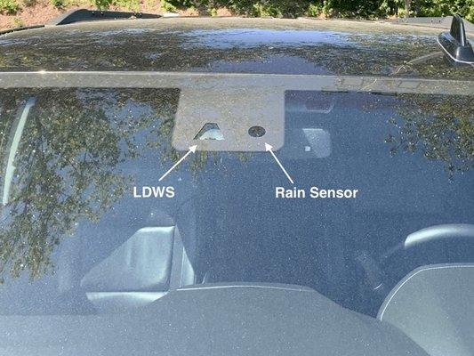 Windshield with sensors
