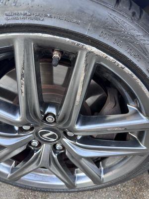 I'm very upset with this car wash business. The machine scratched both rims on the left side of my Lexus