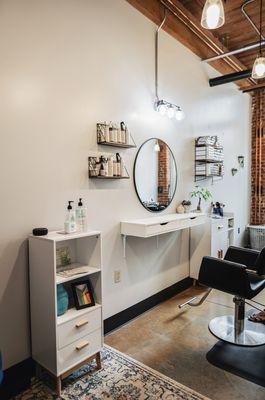 Single chair salon space.