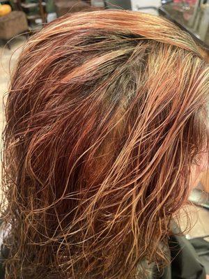 Ewwwww, what it looked like after pulling out the initial foils.