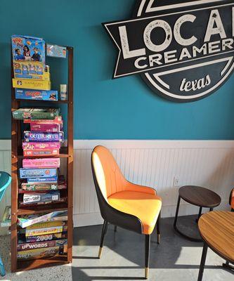 Games available to play and enjoy your ice cream!