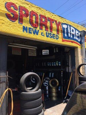 Sporty used and new tires.
