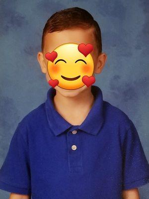 Little boy clipper haircut #2 on the sides and shears on top.