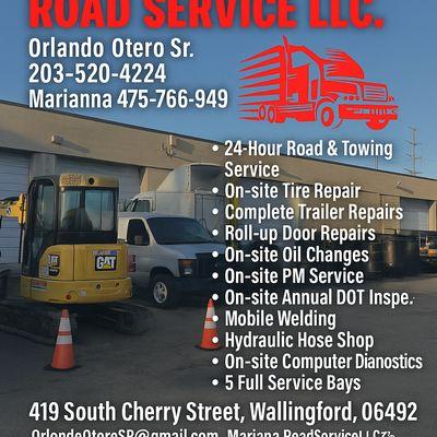 24/7 Road Side Assistance and a 5 bay Shop , we offer Towing and many onsite repairs