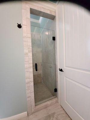 Really proud of our beautiful new shower door!