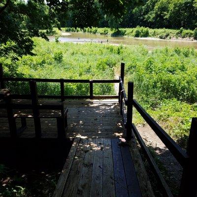 overlook of the creek and beach area