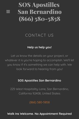 SOS Apostilles San Bernardino