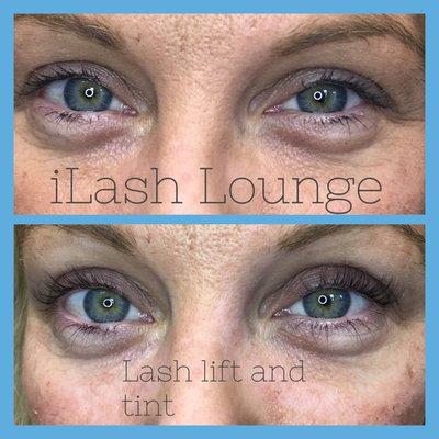 Before and after lash lift