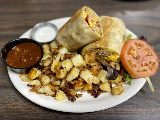 Breakfast Burrito w/ country potatoes
