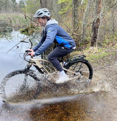 Great day for a trail ride! Getting those kicks a little dirty.