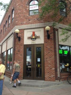 Front door is right on the corner.