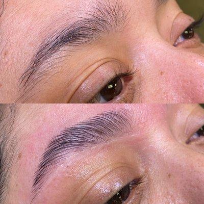 Before & After of a Brow Lami