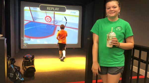 Playing a little hockey