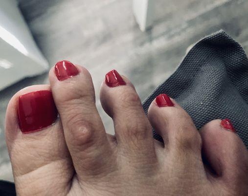 The older gentleman who did my pedicure took the time to file a small callous on my second toe) - without me asking. Nice.