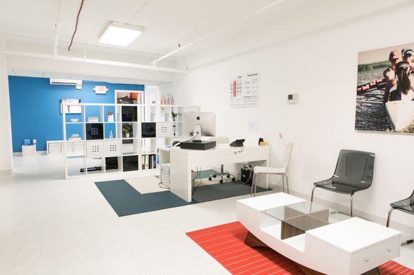 Waiting area and front desk.