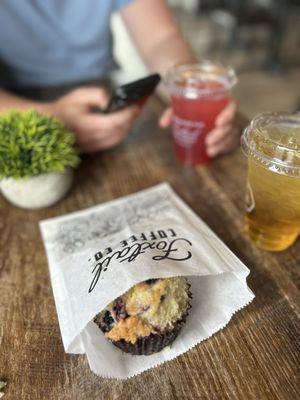 Rose Lemonade, Ginger Turmeric Tea, Blueberry Muffin - all 10/10