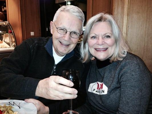 Pam and I in Paris over Christmas. Next stop- Barbados, so we are back at Superior Tan.