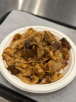 Spicy beef hand pulled noodles