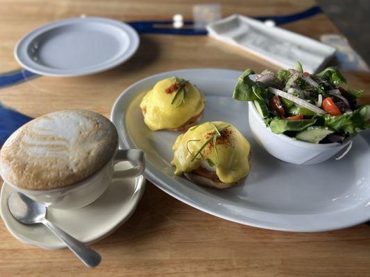 Eggs Benedict combo & caramel latte