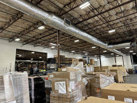 This is a photo of the disorganized Myer freight warehouse