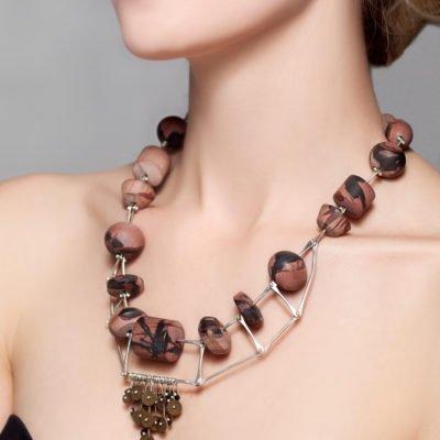 Indian Paint Rock Fringe Necklace