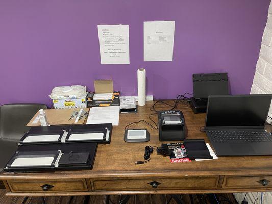 Ink Roll or Digital Fingerprints can be done here.