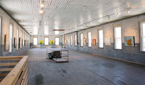 Interior of The Haen Gallery at Lumberyard Arts in Brevard, NC