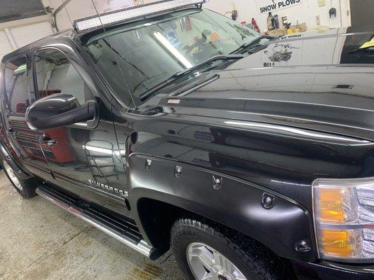 Giving the ole truck some love . Love how it shines up when it's cleaned up