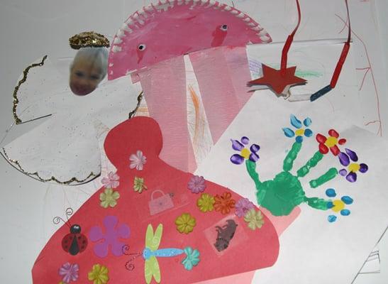 Lots of arts and crafts from Intellichildren preschool San Marcos.