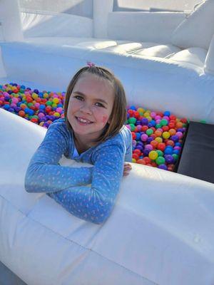 Great White Inflatable Bounce House Rental with Slide and Ball Pit