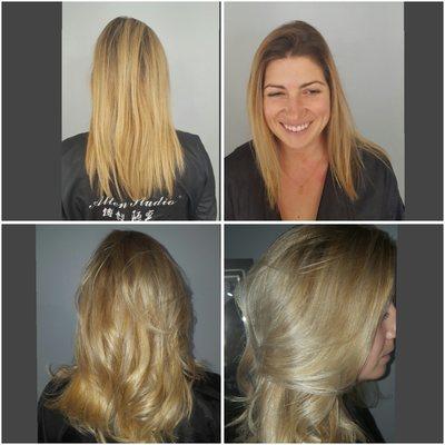 From brassy gold to a cool silver balayage