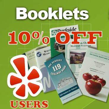 Just for Yelp users, 10 % OFF on Booklet Printing code DZW10