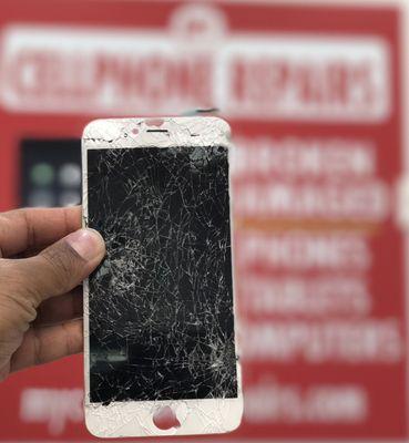 iPhone 6S plus cracked screen