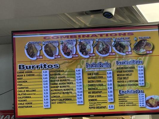 Menu and prices
