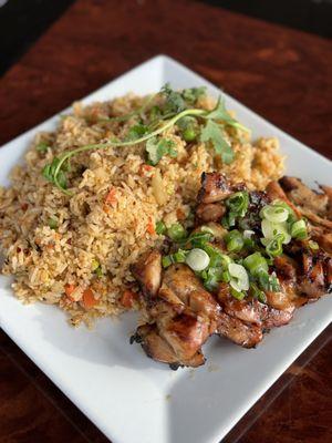 Marinated Grilled Chicken with substituted Pork Fried Rice.