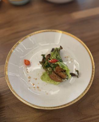 pork jowl lettuce wrap