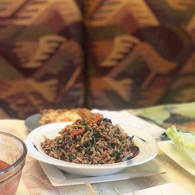 Thai chicken basil!!! (or Pad kaprow Kai!) it was so deliciousssss.