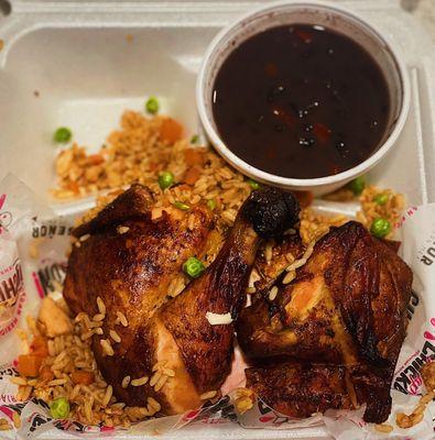 Half 1/2 Chicken - Fried Rice - Black Beans