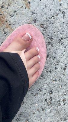 French tip pedicure