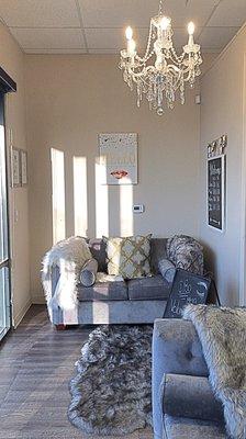 Our comfy reception area.