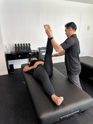 Kelvin the stretch therapist! my hamstrings were definitely looser after this stretch.