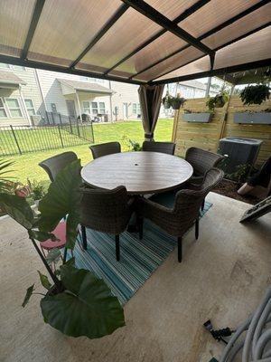 Pergola and table