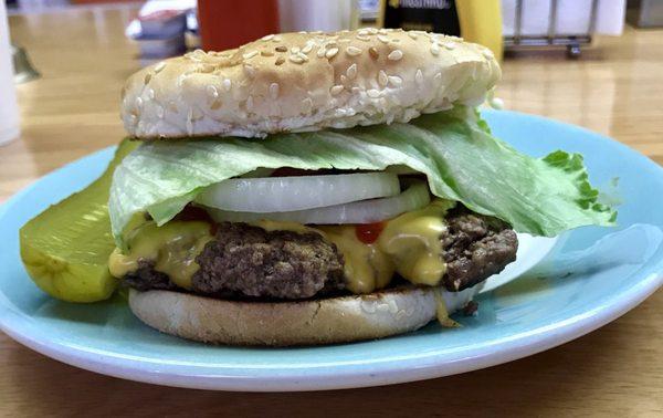 Order your burger "medium," it kicks ass.