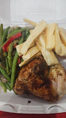 1/2 chicken combo - green beans & yucca
